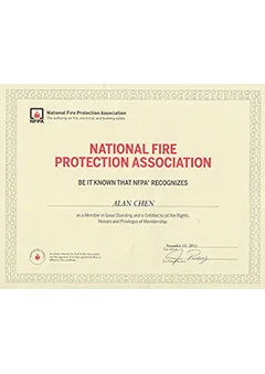 NFPA20 Certificate